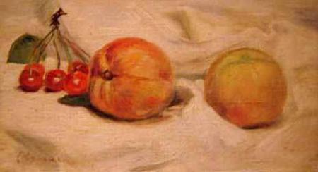 Pierre-Auguste Renoir Duraznos y cerezas Sweden oil painting art